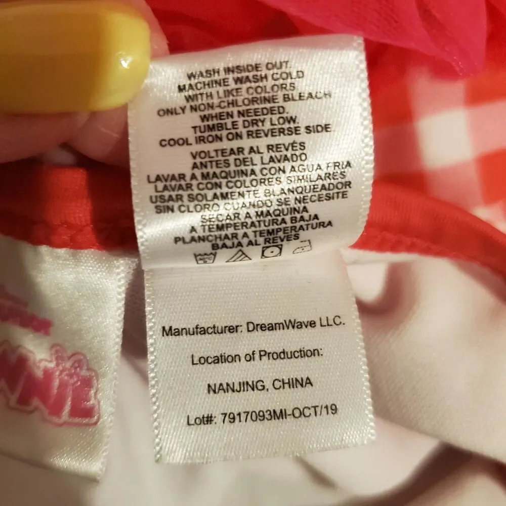Disney Junior Minnie Mouse Tutu Swimsuit 4T - Hot Pink Gingham - 0401